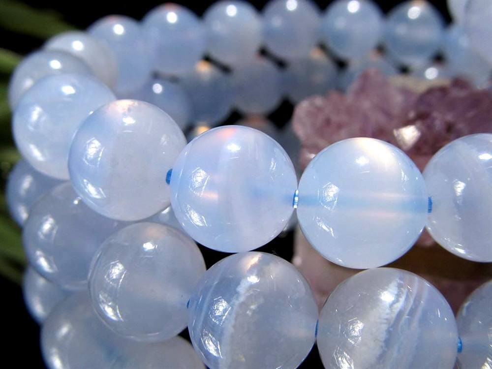 アゲート ブルーレース ブレスレット 瑪瑙 ビーズ