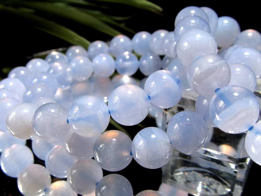 アゲート ブルーレース ブレスレット 瑪瑙 ビーズ