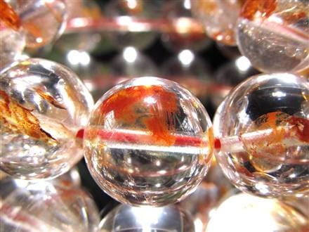 ライモナイトインクォーツ ブレスレット 褐鉄鉱 水晶 貫入