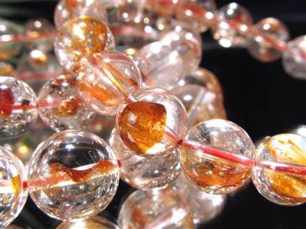 ライモナイトインクォーツ ブレスレット 褐鉄鉱 水晶 貫入
