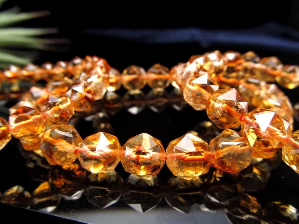 シトリン 黄水晶 スターカット ブレスレット 11月誕生石