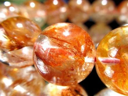 ライモナイトインクォーツ ブレスレット 褐鉄鉱 水晶 貫入