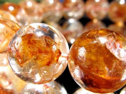 ライモナイトインクォーツ ブレスレット 褐鉄鉱 水晶 貫入