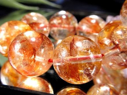 ライモナイトインクォーツ ブレスレット 褐鉄鉱 水晶 貫入