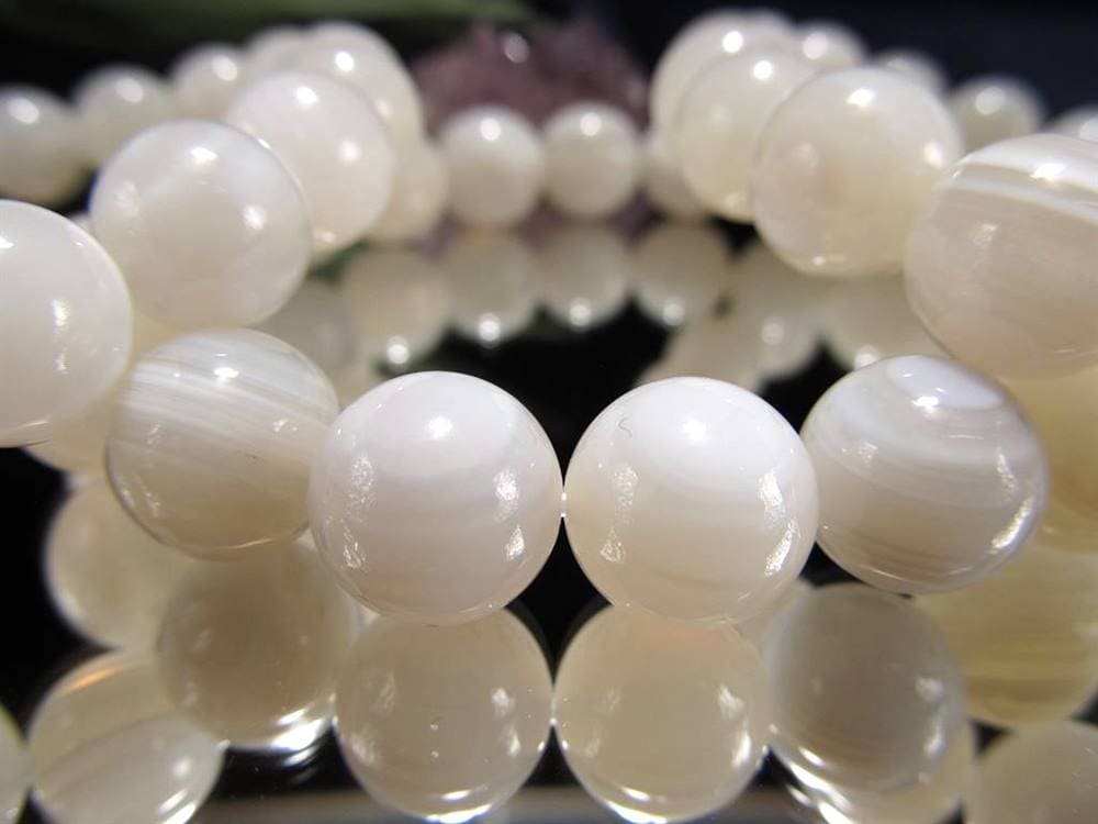 アゲート ホワイトアゲート 天眼 ブレスレット 瑪瑙