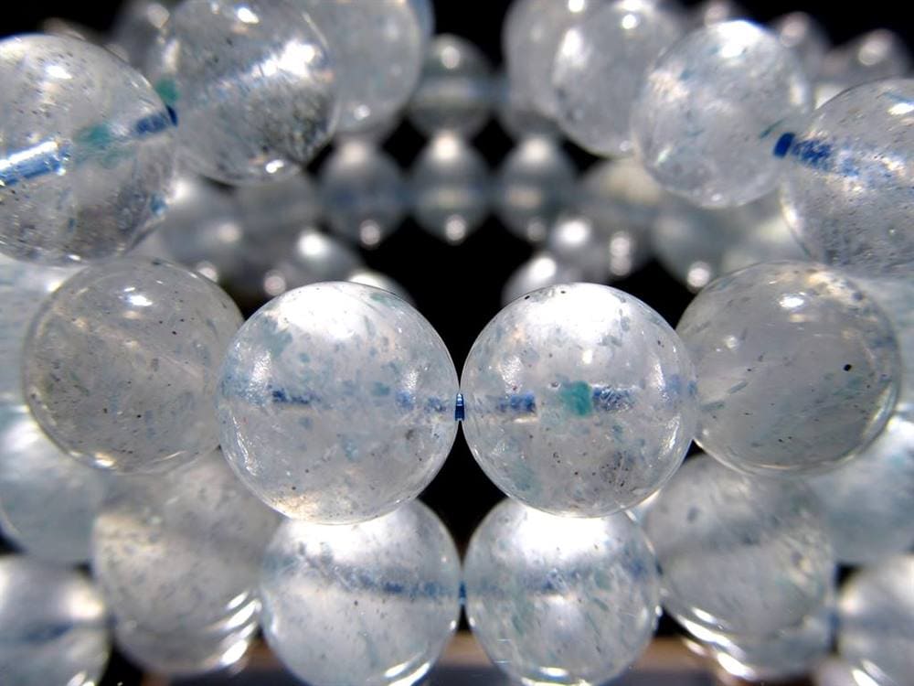 カイヤナイトフックサイトインクォーツ 藍晶石クロム雲母入り水晶 ブレスレット カイヤナイト フックサイト