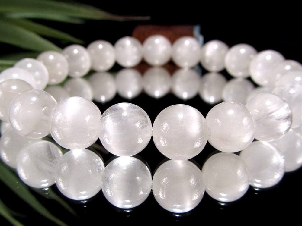 ホワイトラビットヘアルチルクォーツ ブレスレット サゲニティック クォーツ キャッツアイ効果 ホワイトルチル