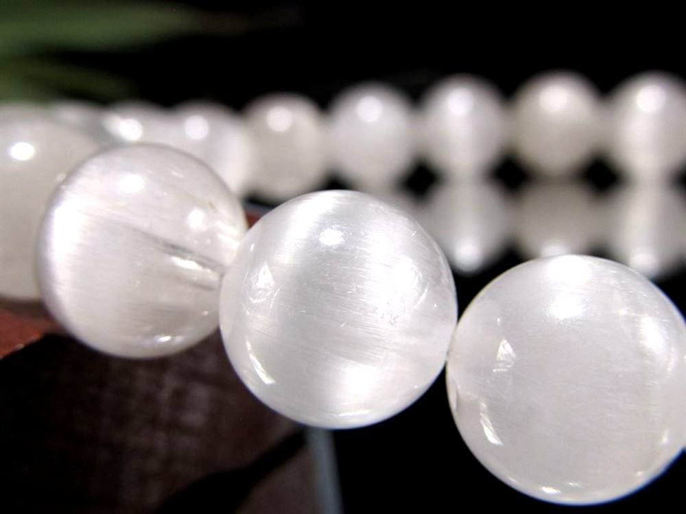 ホワイトラビットヘアルチルクォーツ ブレスレット サゲニティック クォーツ キャッツアイ効果 ホワイトルチル