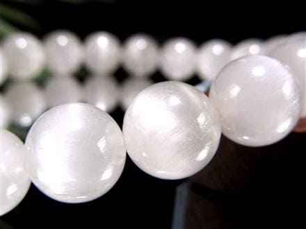 ホワイトラビットヘアルチルクォーツ ブレスレット サゲニティック クォーツ キャッツアイ効果 ホワイトルチル