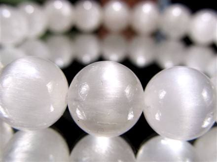 ホワイトラビットヘアルチルクォーツ ブレスレット サゲニティック クォーツ キャッツアイ効果 ホワイトルチル