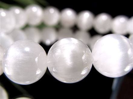 ホワイトラビットヘアルチルクォーツ ブレスレット サゲニティック クォーツ キャッツアイ効果 ホワイトルチル