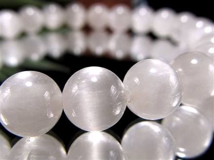 ホワイトラビットヘアルチルクォーツ ブレスレット サゲニティック クォーツ キャッツアイ効果 ホワイトルチル