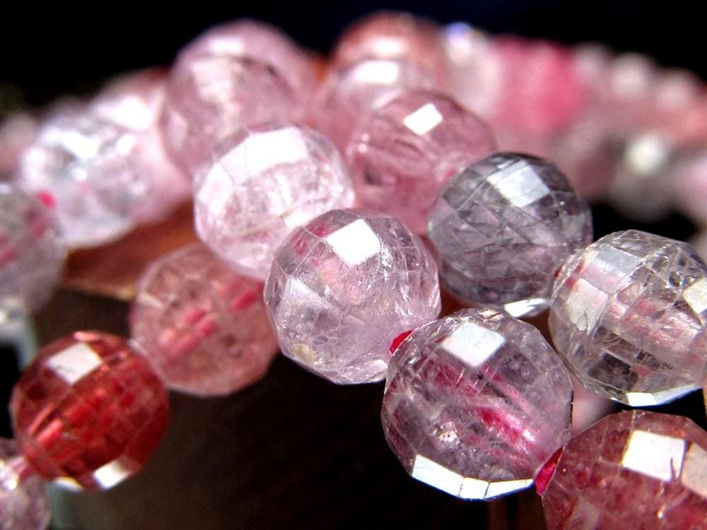 ブレスレット 多面カット デザイン 天然石 シンプル