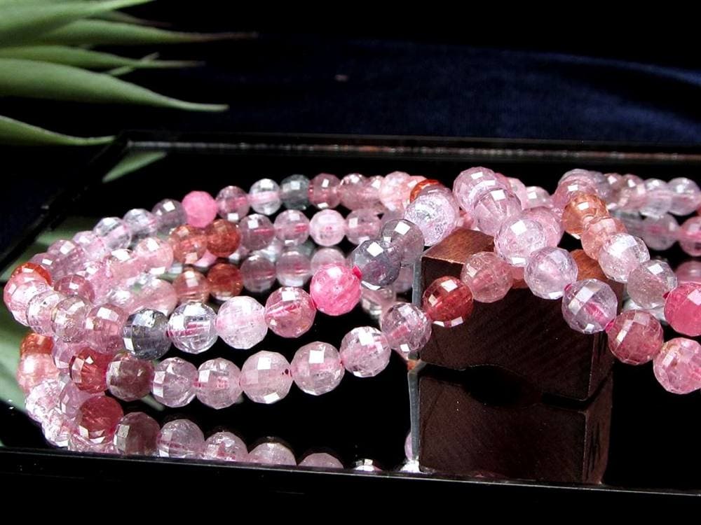 ブレスレット 多面カット デザイン 天然石 シンプル