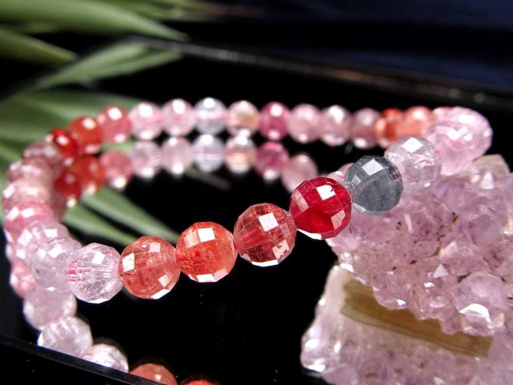 ブレスレット 多面カット デザイン 天然石 シンプル