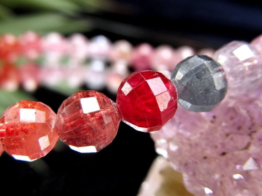 ブレスレット 多面カット デザイン 天然石 シンプル