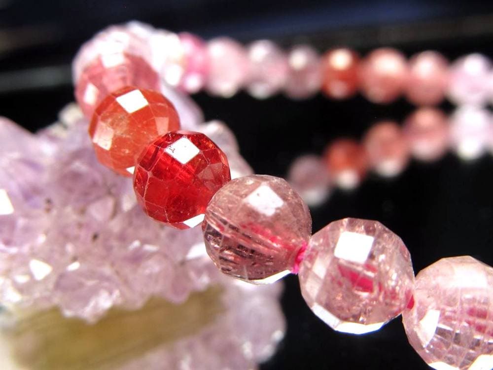 ブレスレット 多面カット デザイン 天然石 シンプル