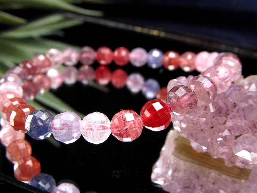 ブレスレット 多面カット デザイン 天然石 シンプル