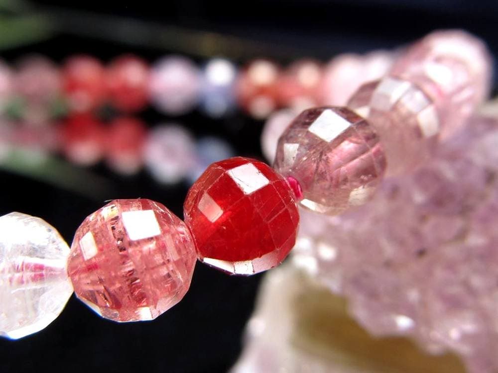 ブレスレット 多面カット デザイン 天然石 シンプル