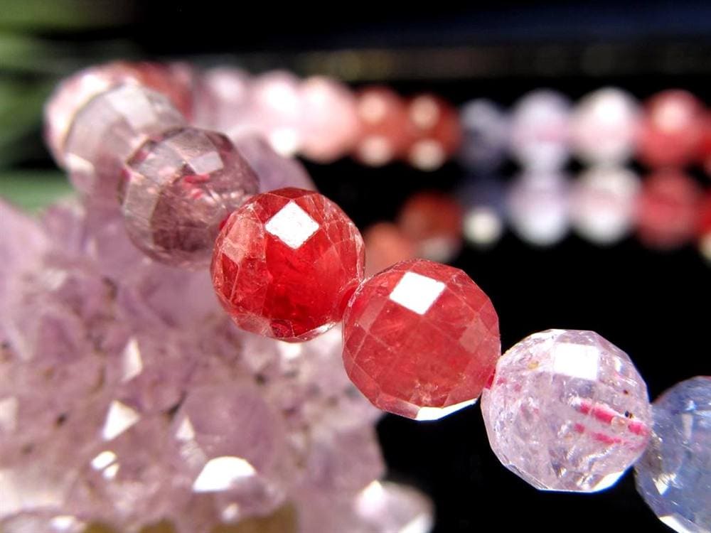 ブレスレット 多面カット デザイン 天然石 シンプル