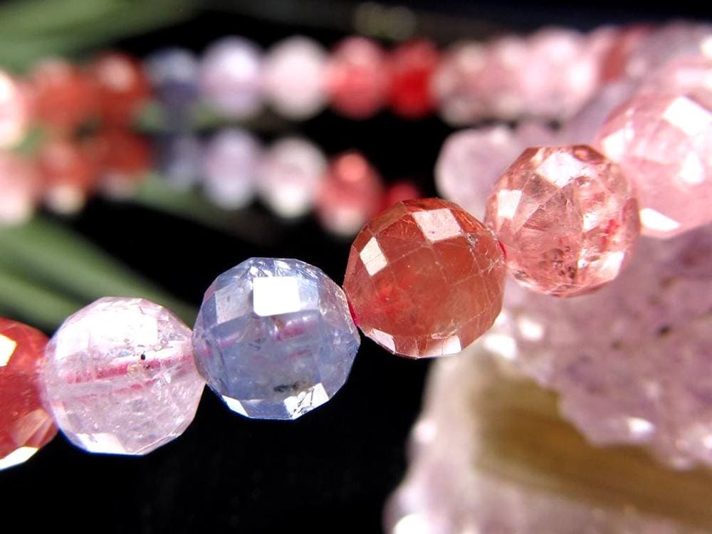 ブレスレット 多面カット デザイン 天然石 シンプル