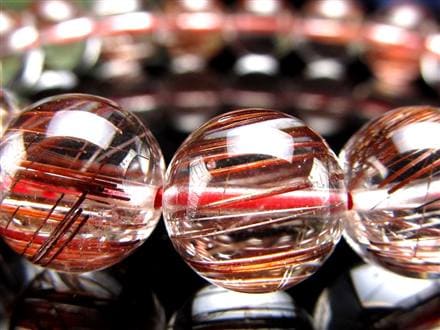 レッド ブラウン ルチルクォーツ ブレスレット ルチルレイテッドクォーツ