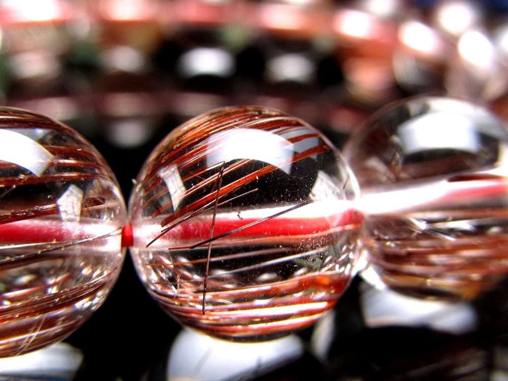 レッド ブラウン ルチルクォーツ ブレスレット ルチルレイテッドクォーツ