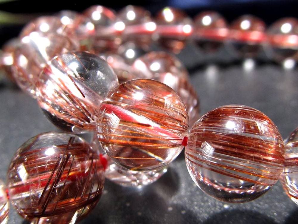 レッド ブラウン ルチルクォーツ ブレスレット ルチルレイテッドクォーツ
