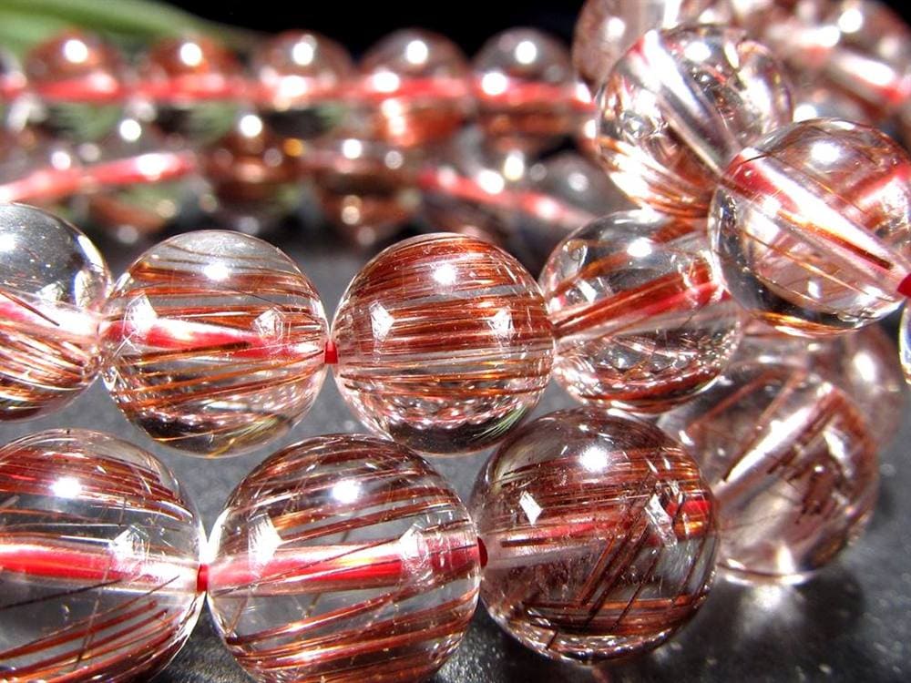 レッド ブラウン ルチルクォーツ ブレスレット ルチルレイテッドクォーツ