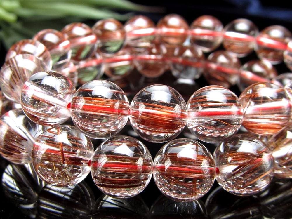 レッド ブラウン ルチルクォーツ ブレスレット ルチルレイテッドクォーツ