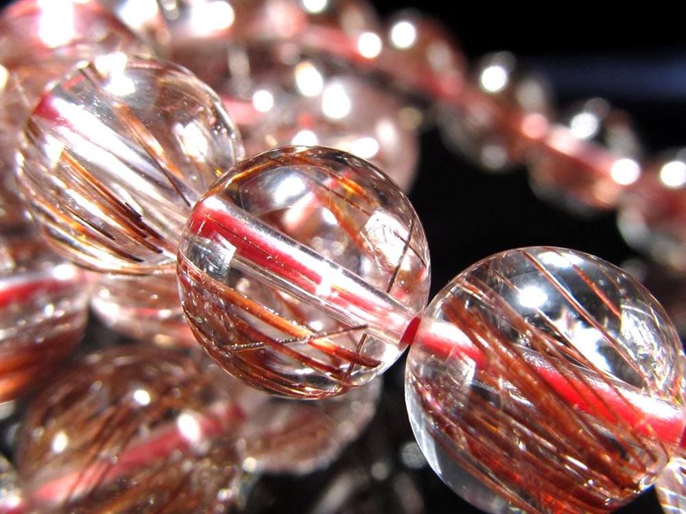 レッド ブラウン ルチルクォーツ ブレスレット ルチルレイテッドクォーツ