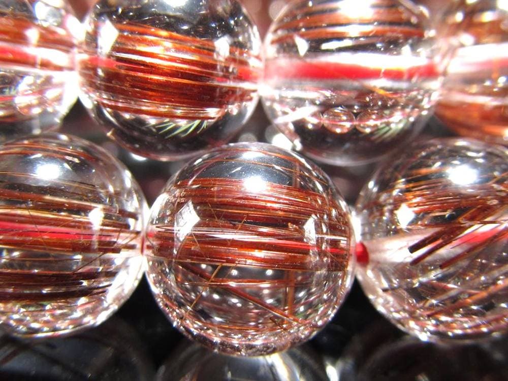 レッド ブラウン ルチルクォーツ ブレスレット ルチルレイテッドクォーツ