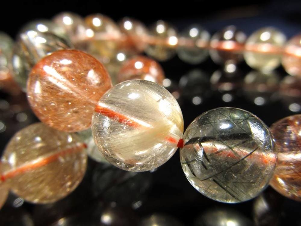 ルチルクォーツ ブレスレット MIXルチル 金紅石入り水晶 ルチレイテッドクォーツ