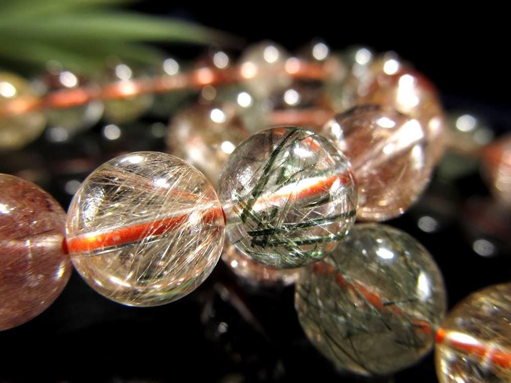 ルチルクォーツ ブレスレット MIXルチル 金紅石入り水晶 ルチレイテッドクォーツ