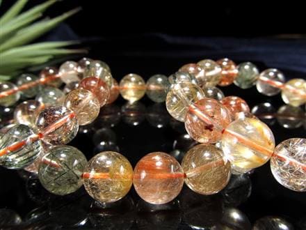 ルチルクォーツ ブレスレット MIXルチル 金紅石入り水晶 ルチレイテッドクォーツ