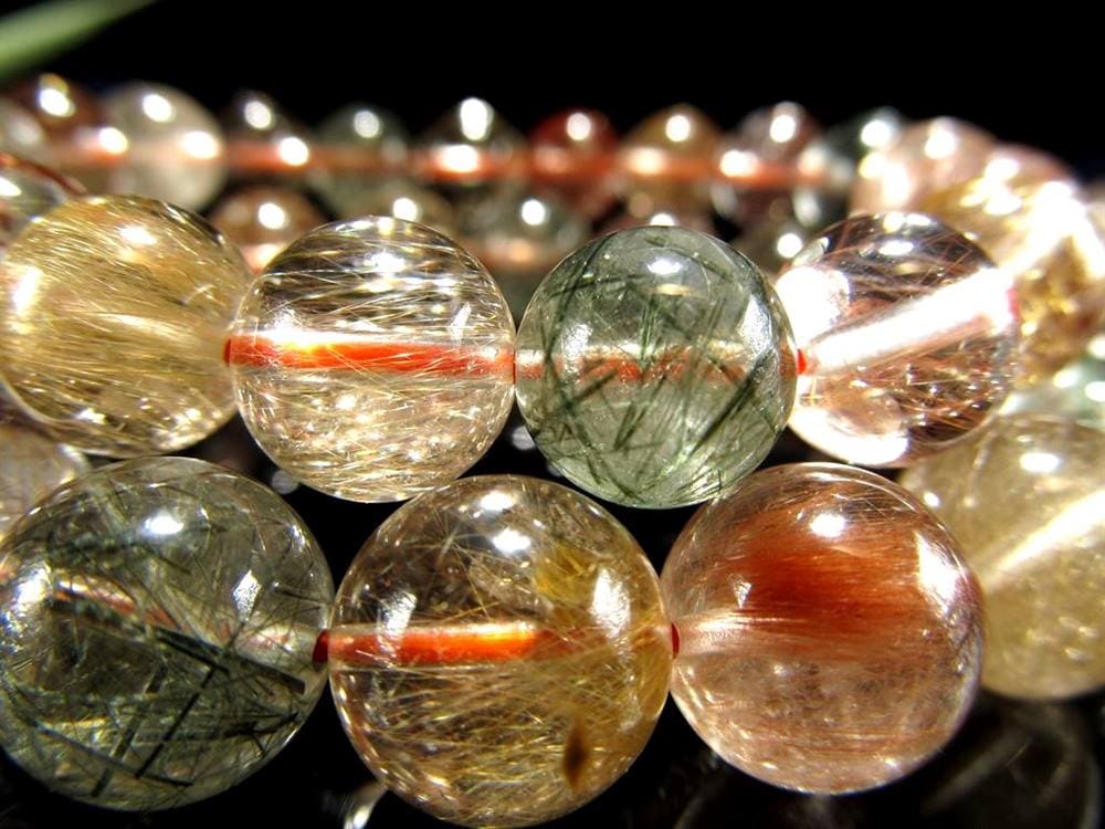 ルチルクォーツ ブレスレット MIXルチル 金紅石入り水晶 ルチレイテッドクォーツ