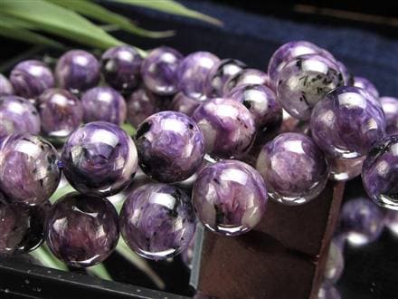 チャロアイト ブラックパープルチャロアイト チャロ石 ブレスレット ブラックチャロアイト シリカ