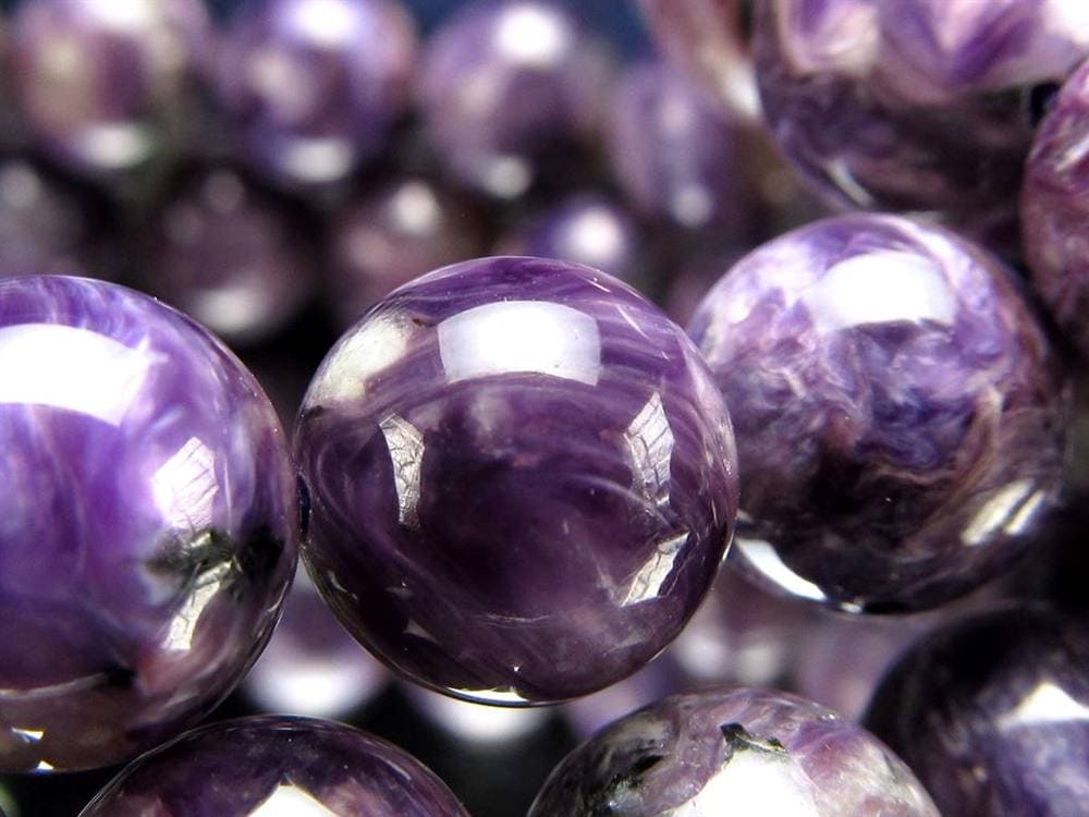 チャロアイト ブラックパープルチャロアイト チャロ石 ブレスレット ブラックチャロアイト シリカ