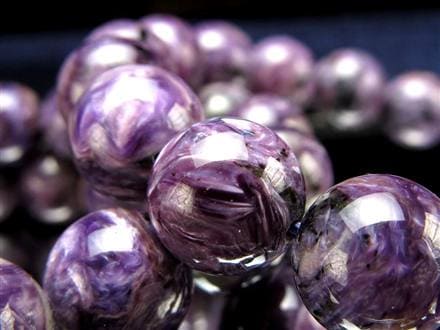 チャロアイト ブラックパープルチャロアイト チャロ石 ブレスレット ブラックチャロアイト シリカ