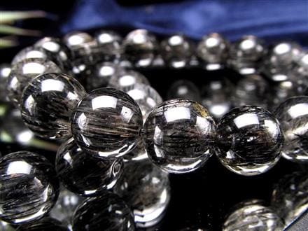 ブラックルチルクォーツ ブレスレット ブラックトルマリン 黒針 最強勝ち運