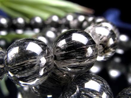 ブラックルチルクォーツ ブレスレット ブラックトルマリン 黒針 最強勝ち運