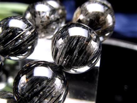 ブラックルチルクォーツ ブレスレット ブラックトルマリン 黒針 最強勝ち運