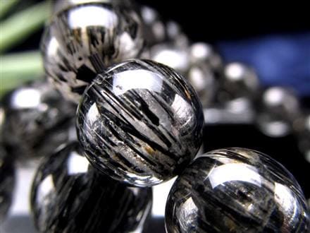 ブラックルチルクォーツ ブレスレット ブラックトルマリン 黒針 最強勝ち運