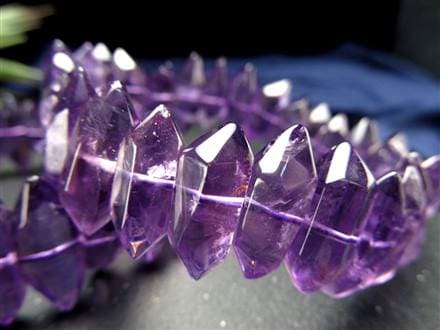 ラベンダーアメジスト アメジスト 紫水晶 ブレスレット ダブルポイント