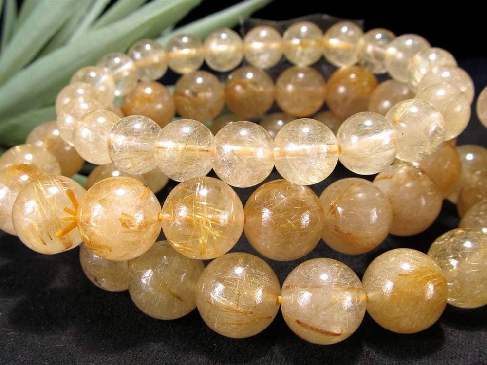 ゴールドルチルクォーツ ブレスレット ルチレイテッドクォーツ 金針水晶 パワーストーン