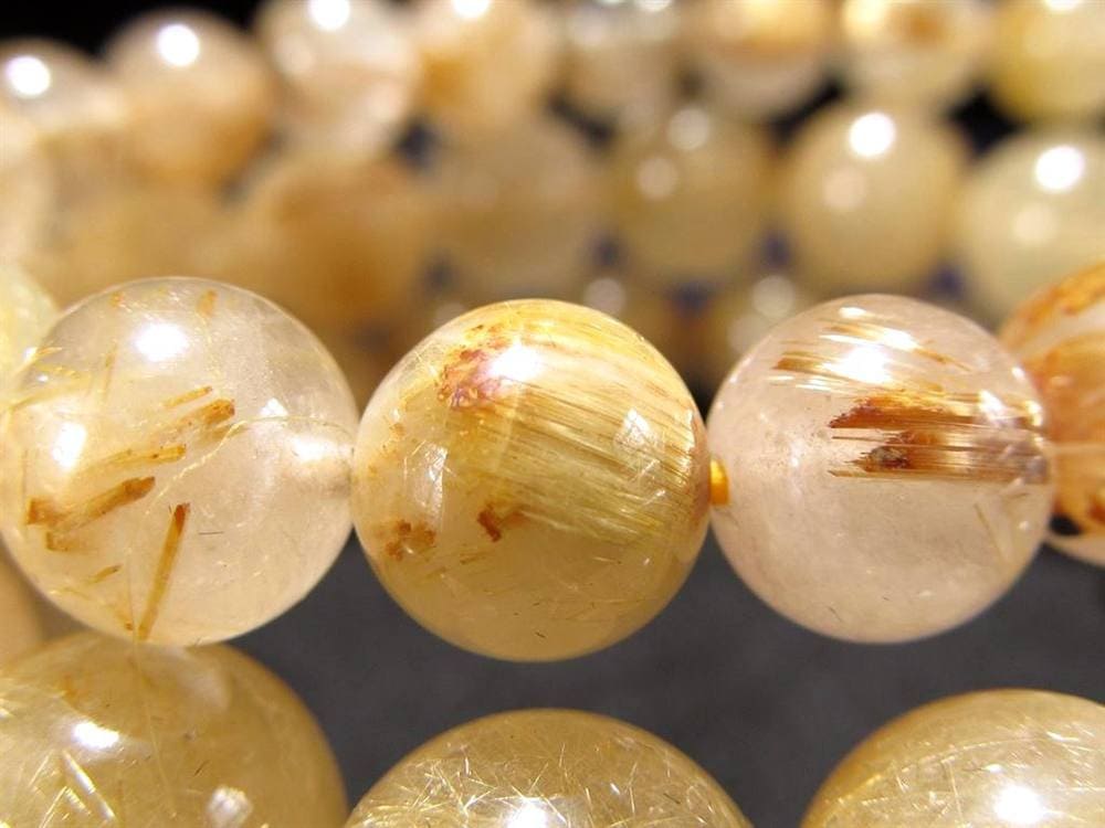 ゴールドルチルクォーツ ブレスレット ルチレイテッドクォーツ 金針水晶 パワーストーン