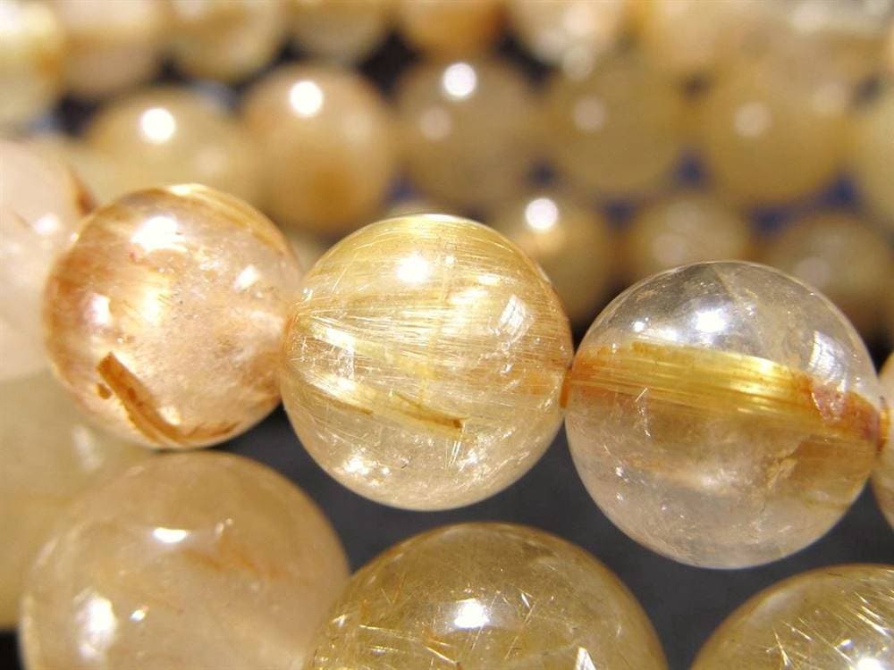 ゴールドルチルクォーツ ブレスレット ルチレイテッドクォーツ 金針水晶 パワーストーン