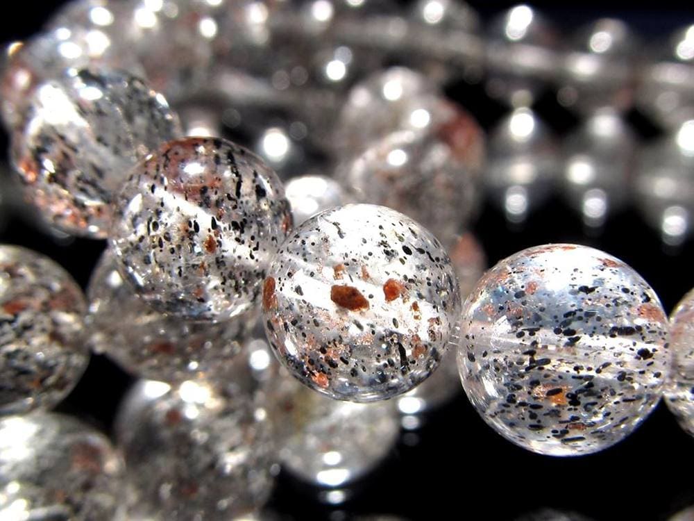 黒雲母 ガーネットインクォーツ バイオタイトインクォーツ ガーネット ブレスレット