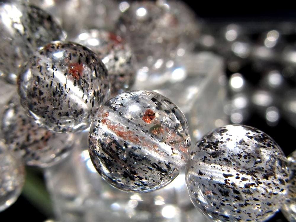 黒雲母 ガーネットインクォーツ バイオタイトインクォーツ ガーネット ブレスレット