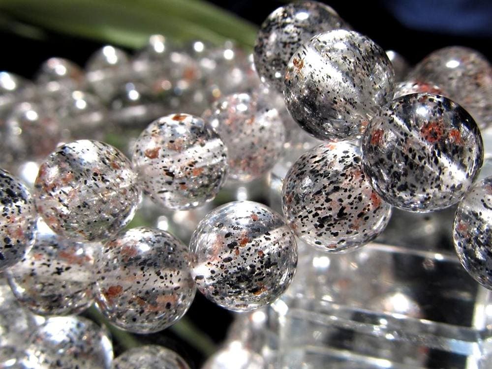 黒雲母 ガーネットインクォーツ バイオタイトインクォーツ ガーネット ブレスレット